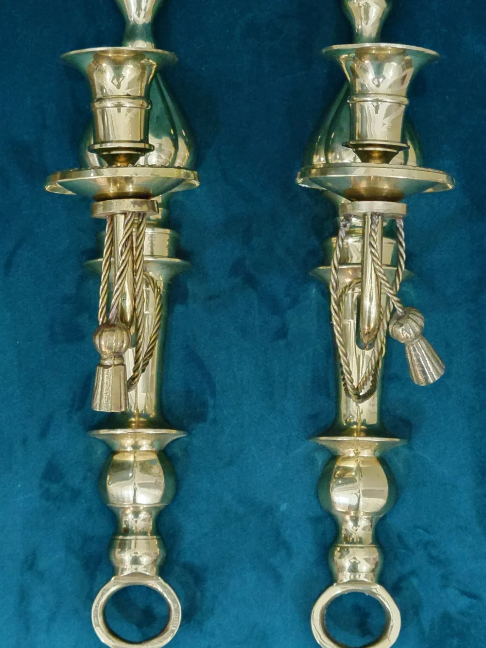 Solid Brass Candle Sconce Pair 12
